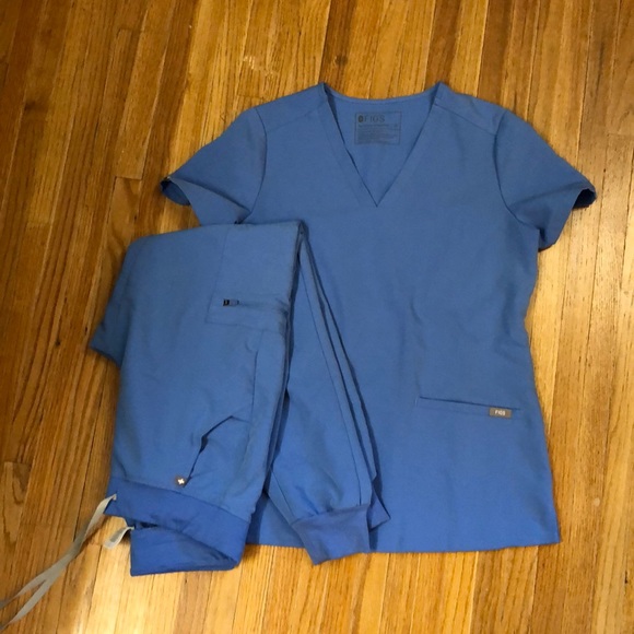Figs Other - Figs light blue jogger scrub set size xs